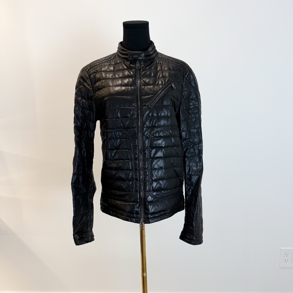 Moncler full leather Quilted Jacket Size 1 (Fits more like Size Small) JU0011